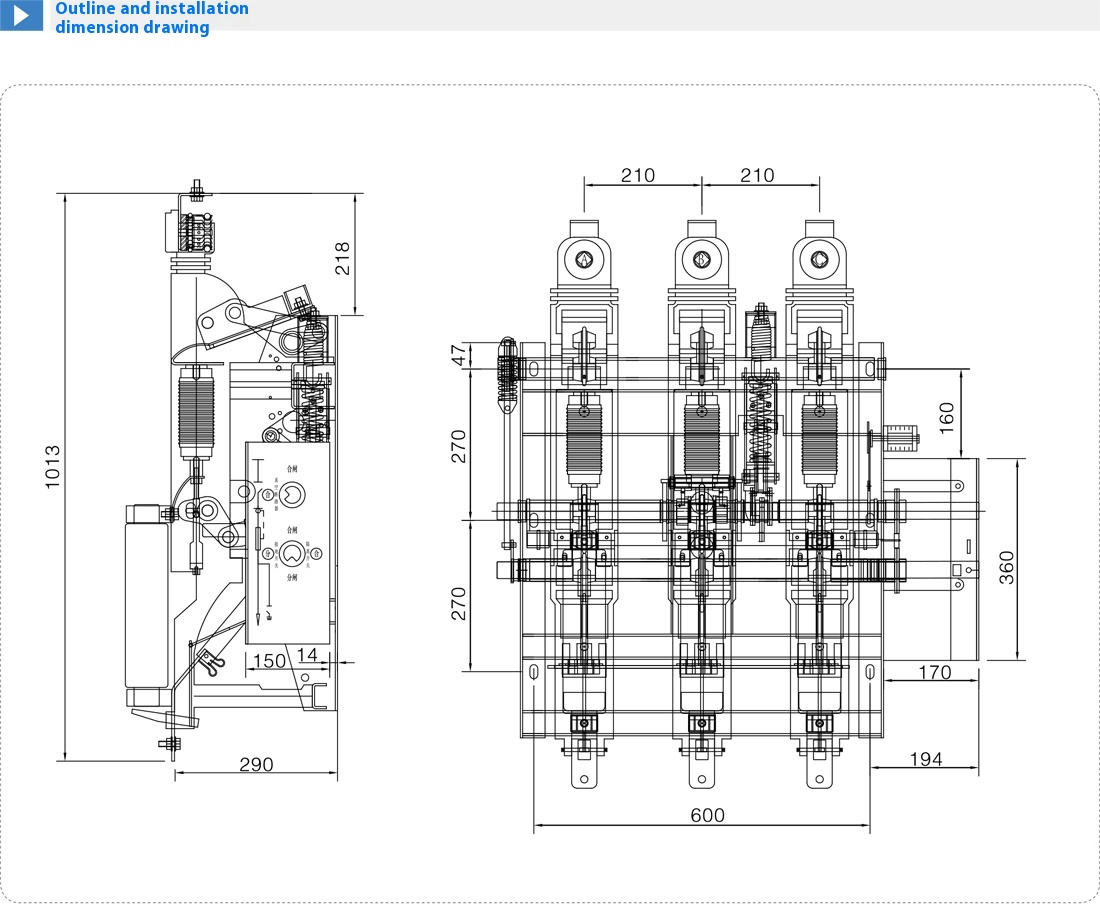 FZN61-12 Indoor High Voltage Vacuum Load Break Switch