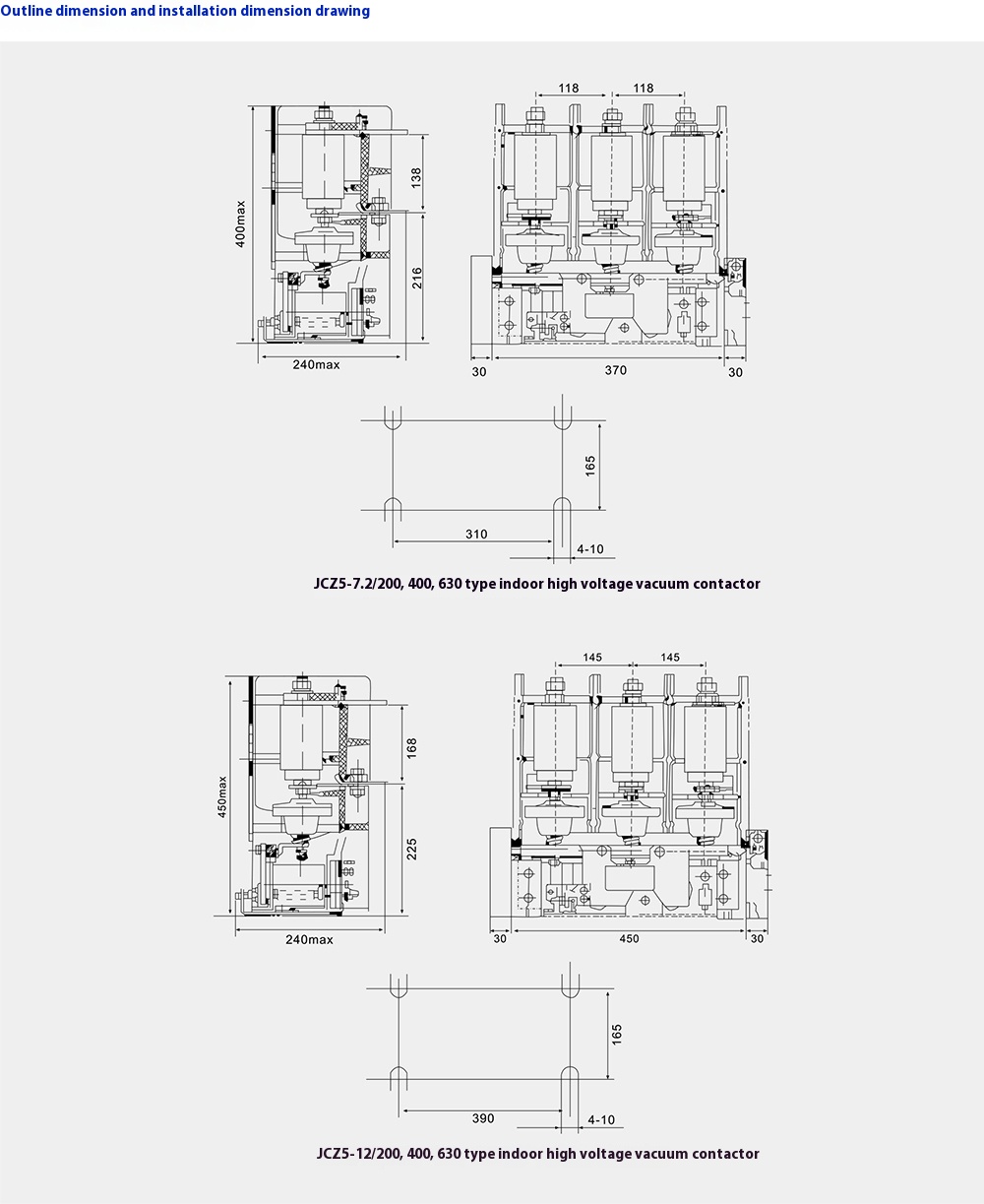 JCZ5 Series Indoor AC High Voltage Vacuum Contactor JCZ5 Series Indoor AC High Voltage Vacuum Contactor