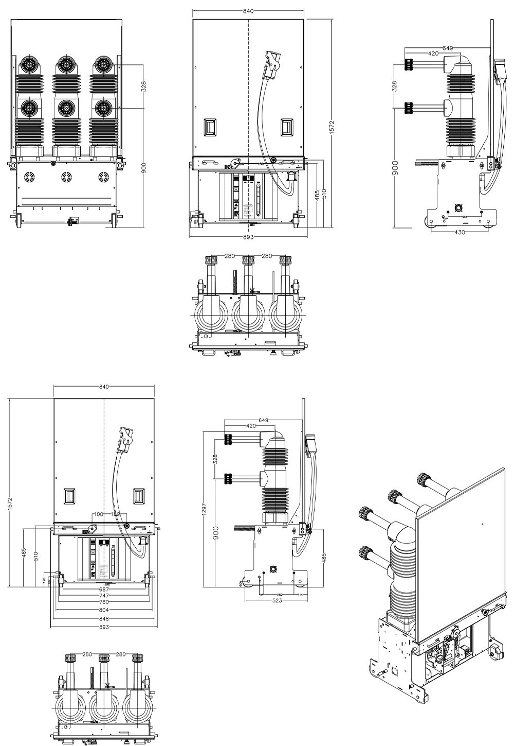 ZN85C-40.5/T2000-31.5 Indoor 40.5kV Vacuum Circuit Breaker ZN85C-40.5/T2000-31.5 Indoor 40.5kV Vacuum Circuit Breaker