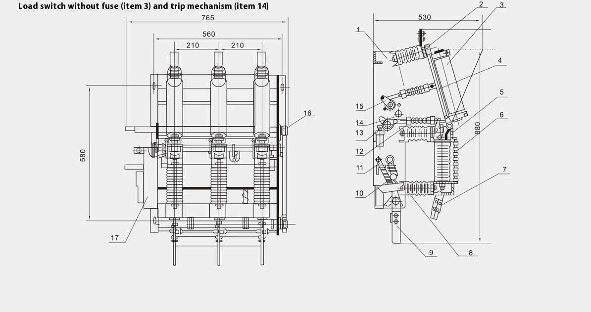 FZN21-12D/T630A Indoor High Voltage Vacuum Load Break Switch