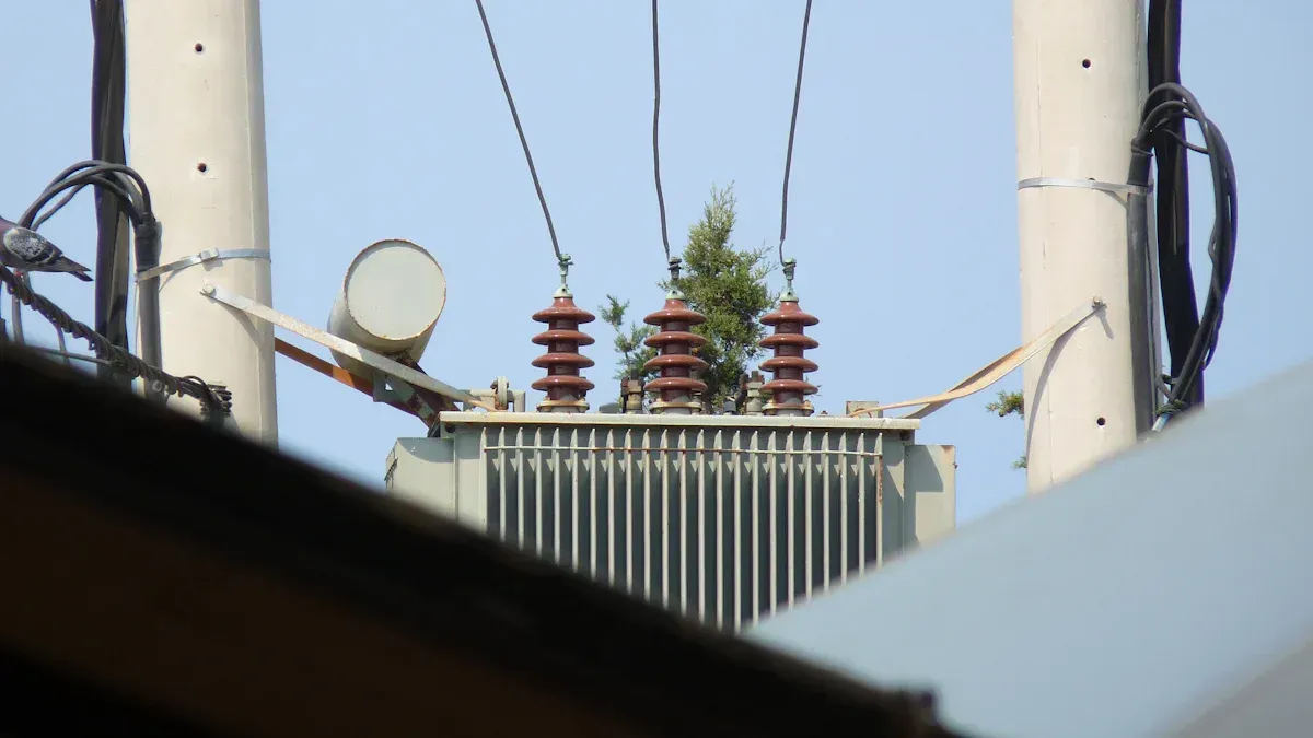 What is in a power line transformer?