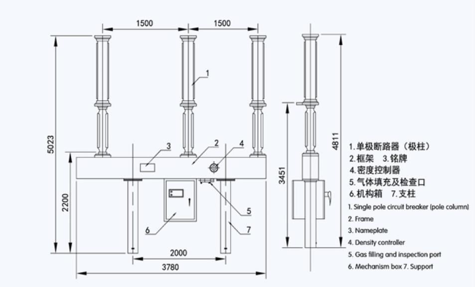 LW9-72.5 / 66kV Outdoor SF₆ Circuit Breaker