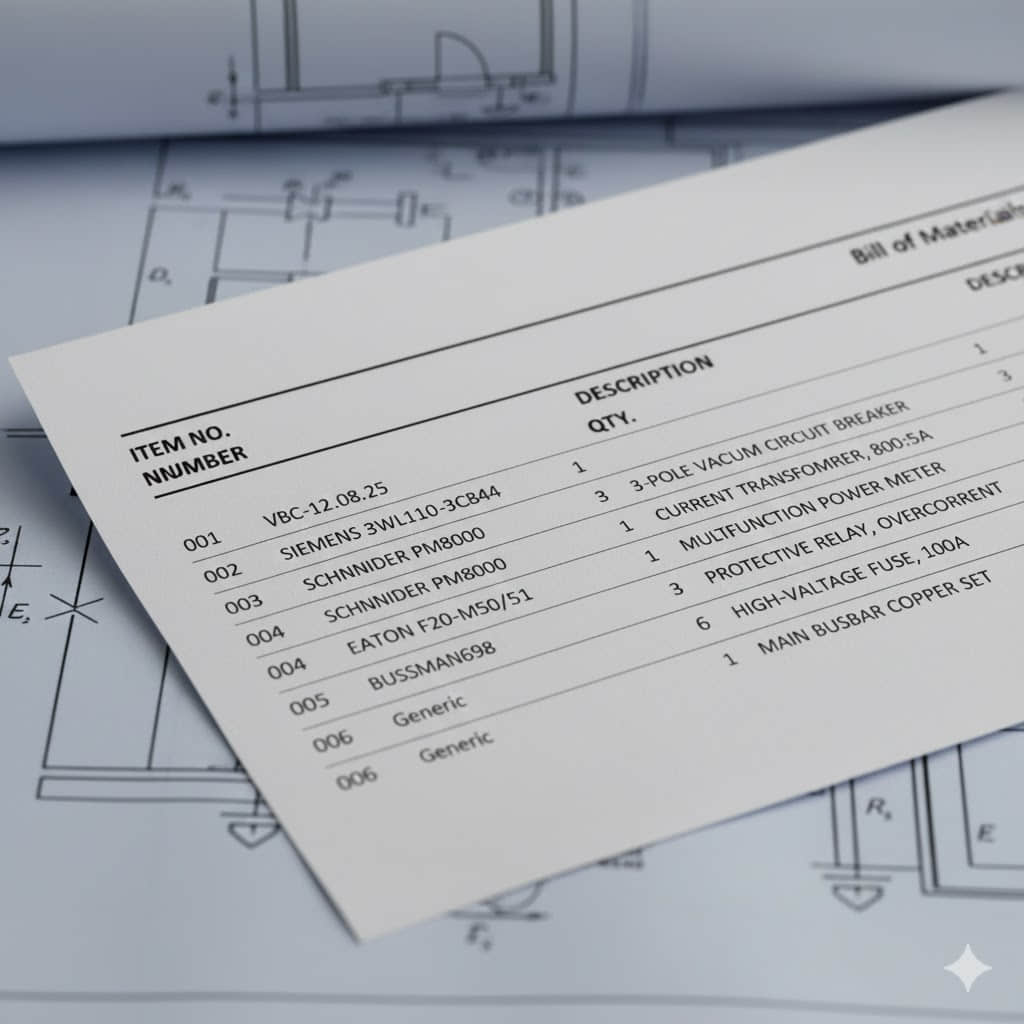 Accurate Switchgear Quotation: Why Your BOM Diagram Is Essential Accurate Switchgear Quotation: Why Your BOM Diagram Is Essential