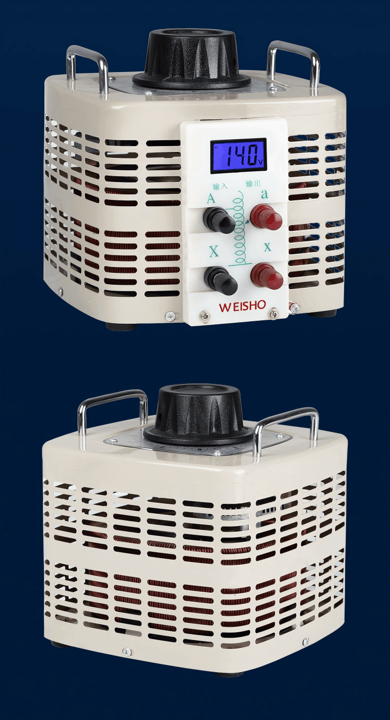 Single-Phase variable autotransformer with Pure Copper Dual Windings