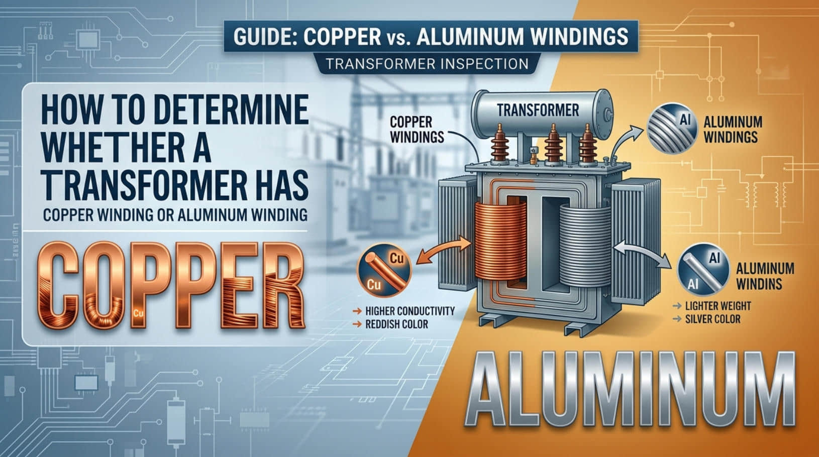 How to determine whether a transformer has copper winding or aluminum winding?